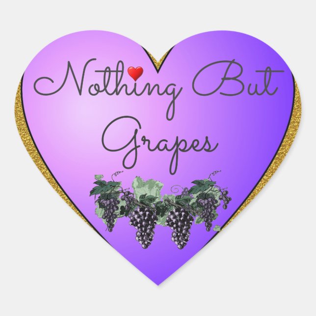 Nothing But Grapes Heart Sticker (Front)