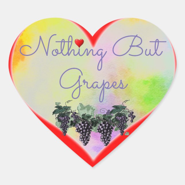 Nothing But Grapes Heart Sticker (Front)