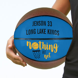 Nothing but Net Blue and Yellow Personalised Basketball