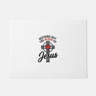Nothing But The Blood Of Jesus Vintage Cross Shirt Doormat