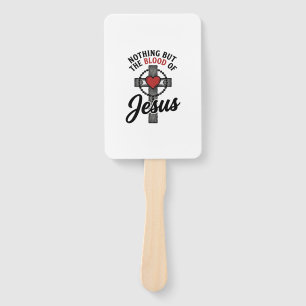 Nothing But The Blood Of Jesus Vintage Cross Shirt Hand Fan