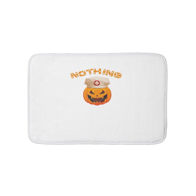 Nothing Can Scare A Nurse, Halloween Spooky Pumpki Bath Mat (Front)