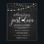 Nothing Fancy Chalk Budget Wedding Invitations<br><div class="desc">Nothing Fancy Just Love Chalk Wedding Invitations</div>