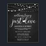 Nothing Fancy Chalk Budget Wedding Invitations<br><div class="desc">Nothing Fancy Just Love Chalk Wedding Invitations</div>