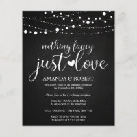 Nothing Fancy Chalk Budget Wedding Invitations