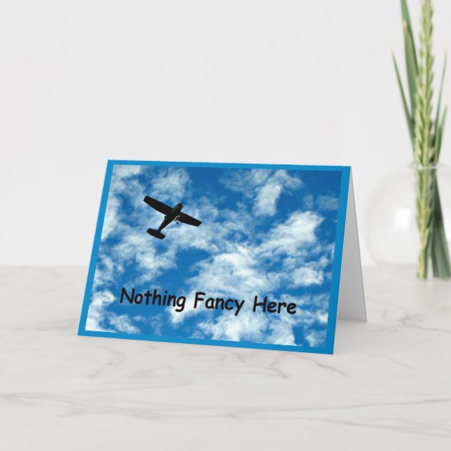 Nothing Fancy Here - Just A Plane New Year Card (Front)