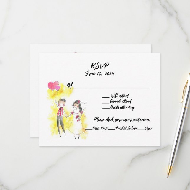 Nothing fancy just Love and an open bar RSVP Card (Front/Back In Situ)
