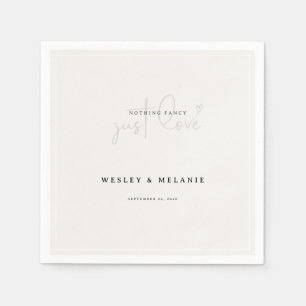 Nothing Fancy Just Love Beige Elegant Wedding Napkin