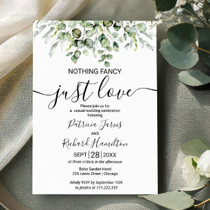 Nothing Fancy Just Love Budget Wedding Invitation