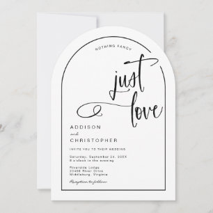 Nothing Fancy Just Love Casual Script Wedding Invitation