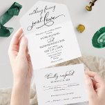 Nothing Fancy Just Love Casual Wedding  All In One Invitation<br><div class="desc">A simple chic calligraphy wedding invitation, easy to personalise with your details. PLEASE NOTE: This invitation is ready to send without an envelope; include the return address on the backside; if you plan to send it using an envelope, please let in blank the return address details ( backside). Check the...</div>