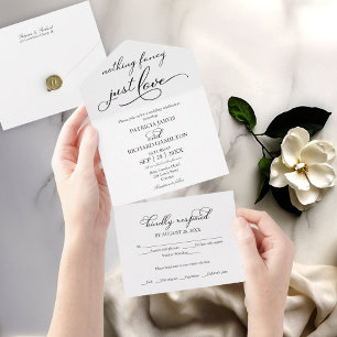 Nothing Fancy Just Love Casual Wedding  All In One Invitation