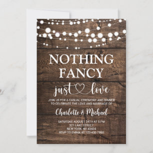 Nothing Fancy Just Love Casual Wedding Invitation