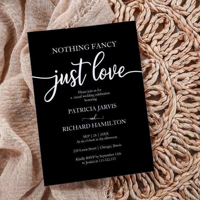 Nothing Fancy Just Love Casual Wedding Invitation (Creator Uploaded)