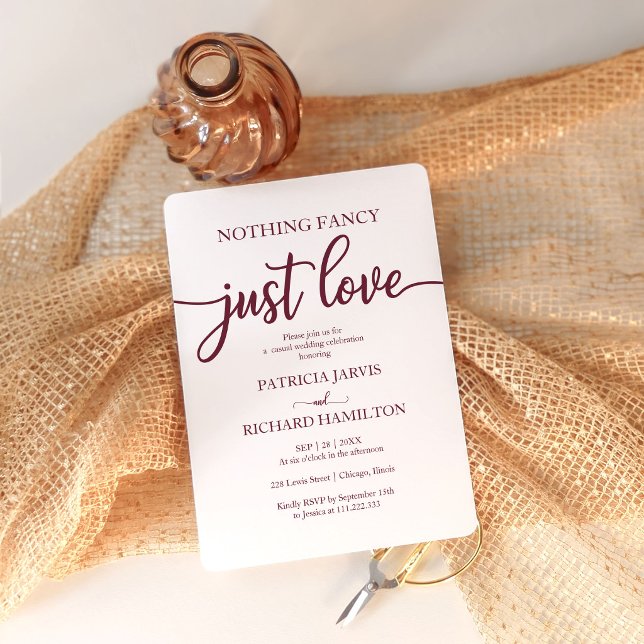 Nothing Fancy Just Love Casual Wedding  Invitation (Creator Uploaded)