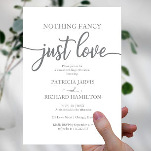Nothing Fancy Just Love Casual Wedding Invitation