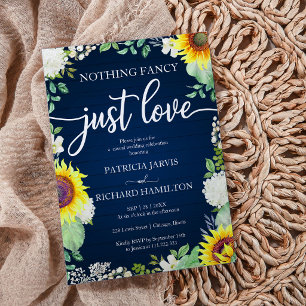 Nothing Fancy Just Love Casual Wedding Sunflowers Invitation
