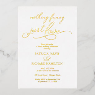Nothing Fancy Just Love Chic Script Wedding