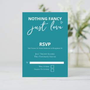 Nothing Fancy Just Love Colourful Retro 70s Weddin RSVP Card