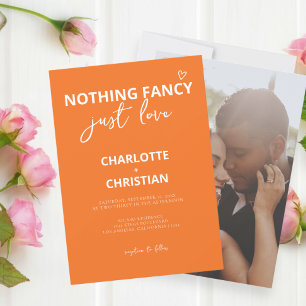 Nothing Fancy Just Love Colourful Retro Wedding Invitation