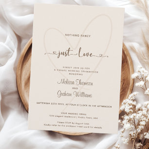 Nothing fancy Just Love desert beige wedding Invitation