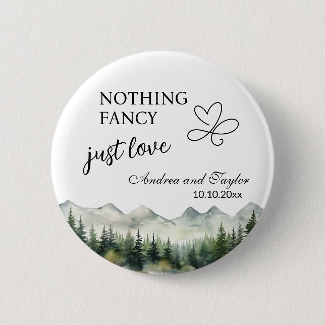 Nothing Fancy Just Love Elegant Wedding favour 6 Cm Round Badge (Front)