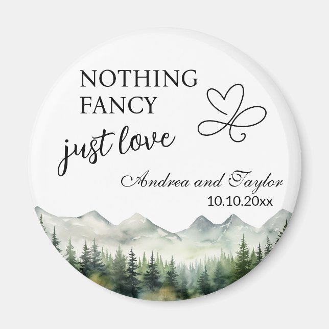 Nothing Fancy Just Love Elegant Wedding favour Magnet (Front)