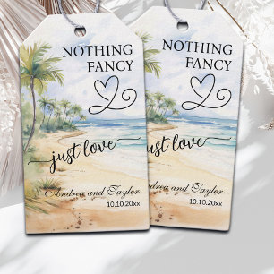 Nothing Fancy Just Love Elegant Wedding Gift Tags