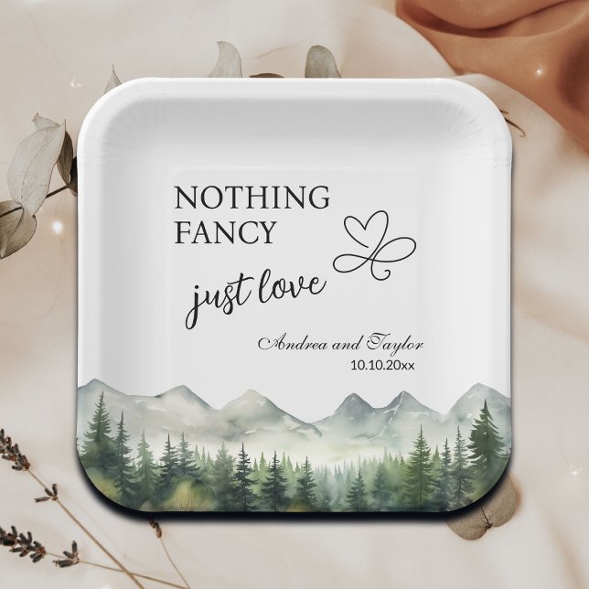 Nothing Fancy Just Love Elegant Wedding Paper Plate (Creator Uploaded)