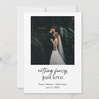 Nothing Fancy, Just Love Elopement Announcement