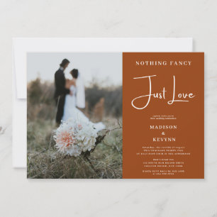 Nothing Fancy Just Love Elopement Photo Invitation
