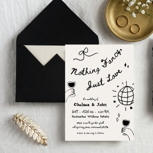 Nothing Fancy Just Love French Handwritten Wedding Invitation