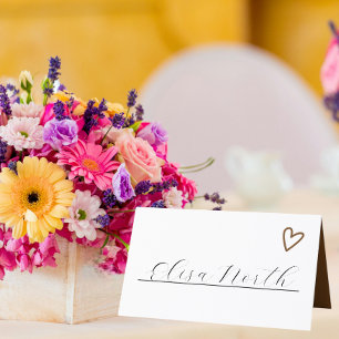 Nothing Fancy Just Love Groovy 70s Retro Wedding Place Card