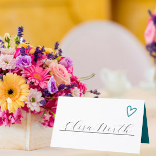 Nothing Fancy Just Love Groovy 70s Retro Wedding Place Card