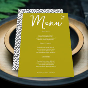 Nothing Fancy Just Love Groovy Green Wedding Menu