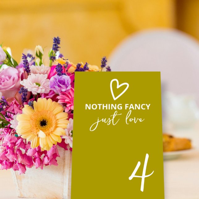Nothing Fancy Just Love Groovy Retro 70s Wedding Table Number (Nothing Fancy Just Love Groovy Retro 70s Wedding Table Numbers from Ricaso. Fun colorful bold modern)