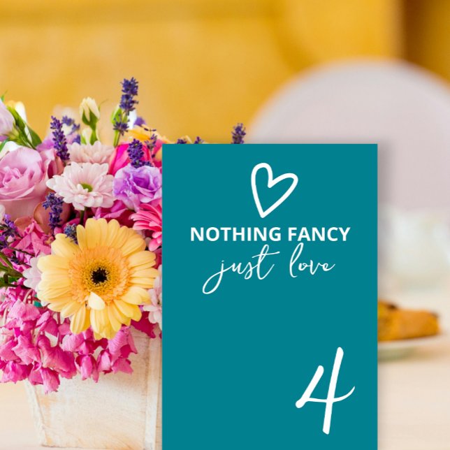 Nothing Fancy Just Love Groovy Retro 70s Wedding Table Number (Nothing Fancy Just Love Groovy Retro 70s Wedding Table Numbers from Ricaso. Fun colorful bold modern)