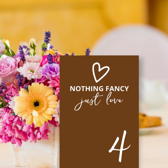 Nothing Fancy Just Love Groovy Retro 70s Wedding Table Number (Nothing Fancy Just Love Groovy Retro 70s Wedding Table Numbers from Ricaso. Fun colorful bold modern)