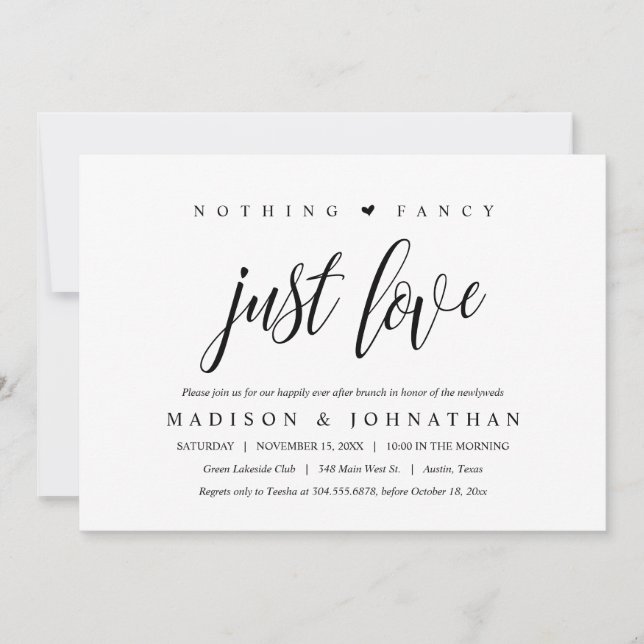 Nothing Fancy, Just Love Happily Ever After Brunch Invitation (Front)