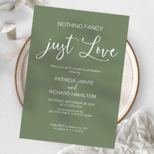 Nothing Fancy Just Love Intimate Wedding Invitation