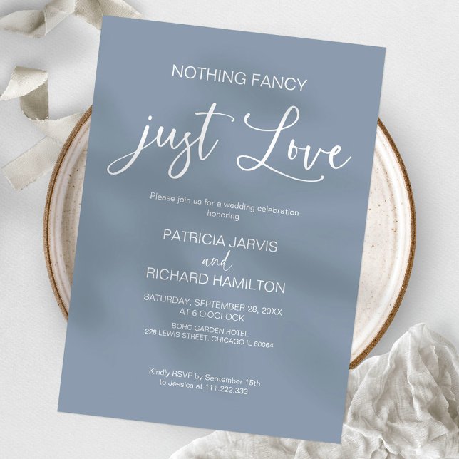 Nothing Fancy Just Love Intimate Wedding Invitation (Creator Uploaded)