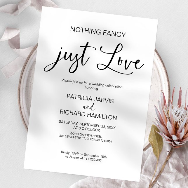 Nothing Fancy Just Love Intimate Wedding Invitation (Creator Uploaded)