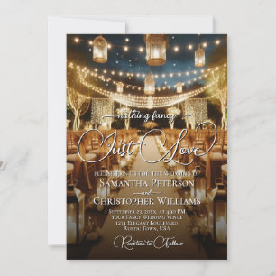 Nothing Fancy Just Love Lanterns & Lights Wedding Invitation