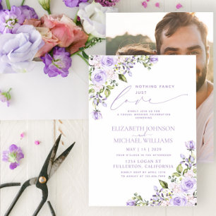 Nothing Fancy Just Love Lilac Lavender Photo Invitation