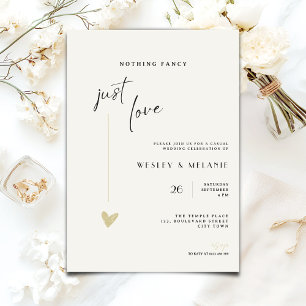 Nothing Fancy Just Love Minimal Wedding Invitation
