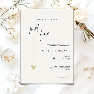 Nothing Fancy Just Love Minimal Wedding Invitation