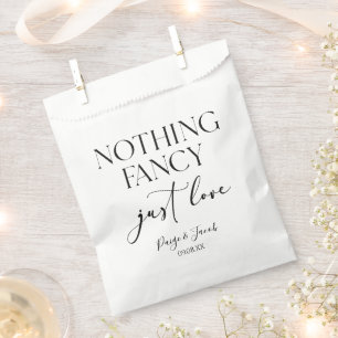 Nothing Fancy Just Love Minimalist Casual Wedding Favour Bags