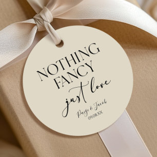 Nothing Fancy Just Love Minimalist Casual Wedding Favour Tags