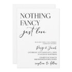 Nothing Fancy Just Love Minimalist Casual Wedding