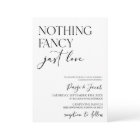 Nothing Fancy Just Love Minimalist Casual Wedding